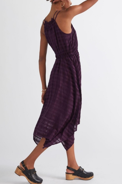 fitted lace wedding dress Midi Dress in Rose Purple With Halter Neckline| Oh Pretty main image 1