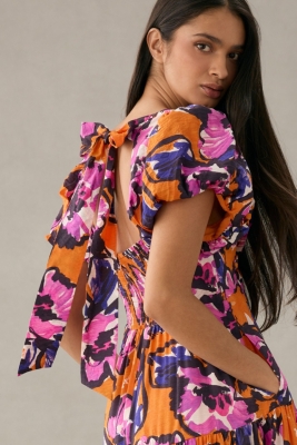 Puff-Sleeve Back Tie Dress | Nuuly