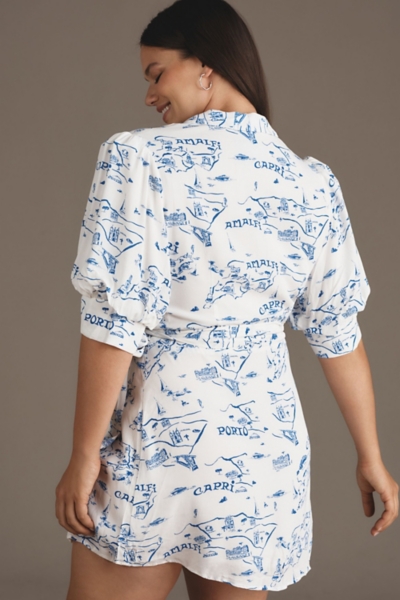 maeve short-sleeve collared scallop mini dress Maeve Short-Sleeve Collared Mini Shirt Dress