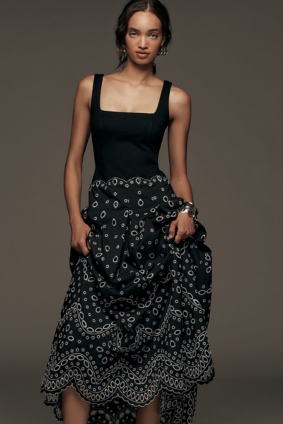 knee length dresses for ladies Samira Embroidered Eyelet Mini Dress main image 0