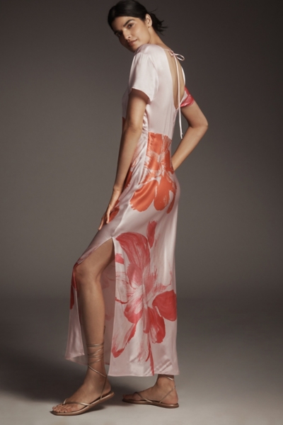 strapless open back dress Talk of The Party Deep Sweetheart Strapless Sequin Maxi Dress - Rose Gold main image 0
