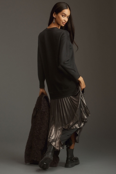 strapless open back dress Jumper Dress with Satin Pleated Skirt – The Style Closet main image 0