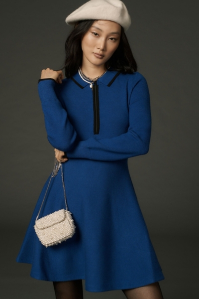 Long-Sleeve Half-Zip Sweater Mini Dress | Nuuly