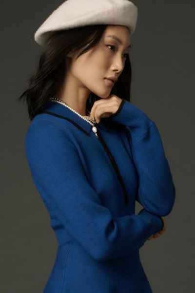 Long-Sleeve Half-Zip Sweater Mini Dress | Nuuly