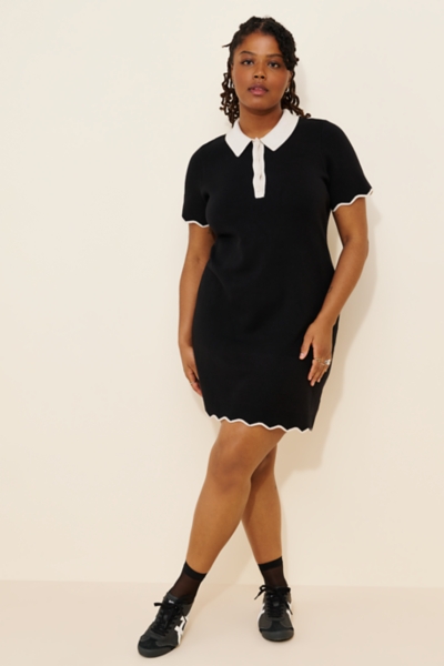 The Nina Short-Sleeve Scallop Mod Mini Dress | Nuuly