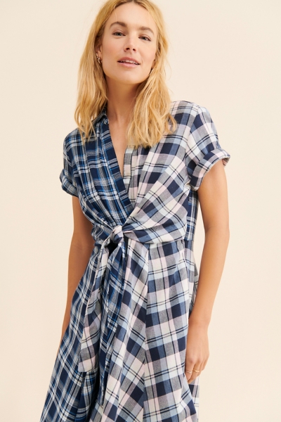 plaid shirt and dress Classic Fit Flare Halter - Red Multi Plaid Shirt Dress | Nuuly