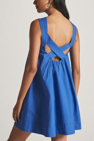 maeve sleeveless back-cutout a-line mini dress Maeve Heart-Back A-Line Mini Dress In Red Pattern - 29% Off