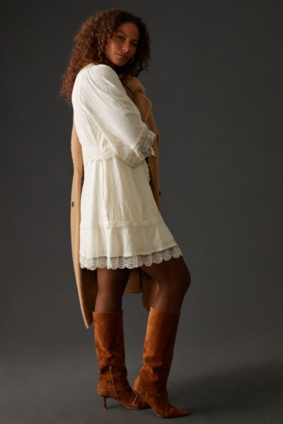 Button-Front Lace Mini Dress | Nuuly