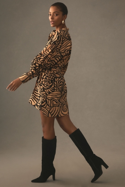 Long-Sleeve Printed Tunic Mini Dress | Nuuly