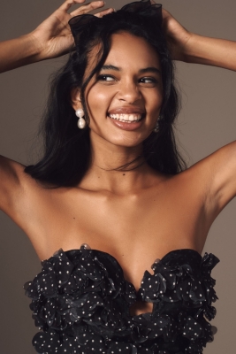 3D Floral Polka Dot Mini Dress | Nuuly