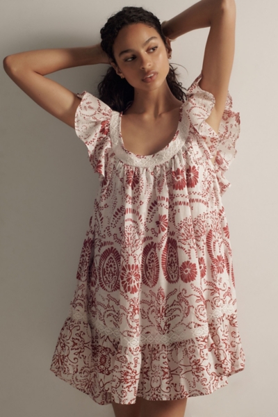 Flutter-Sleeve Babydoll Mini Dress | Nuuly