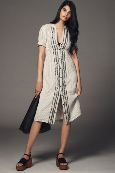 Short-Sleeve Babydoll Midi Shirt Dress | Nuuly