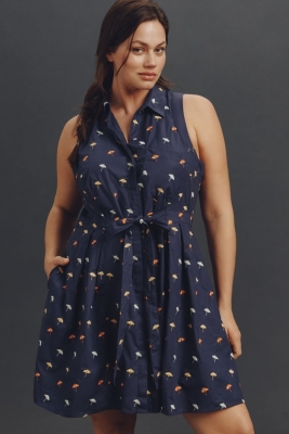 Sleeveless Mini Shirt Dress