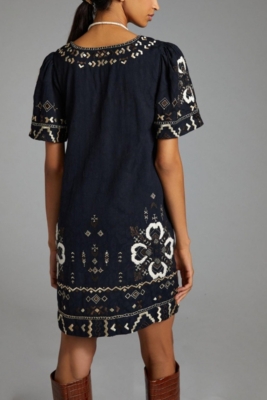 Embroidered Tunic Mini Dress