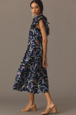 Ruffled Floral Shirt Dress