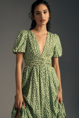 Flutter-Sleeve Slip Dress