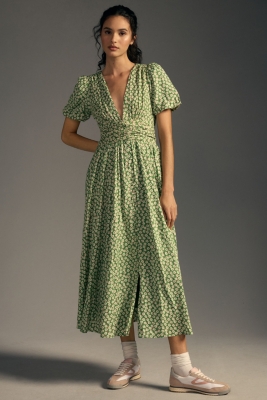 Flutter-Sleeve Slip Dress