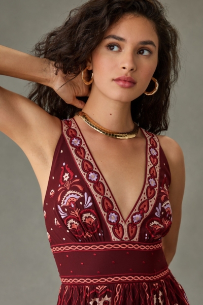 V-Neck Deco Midi Dress | Nuuly
