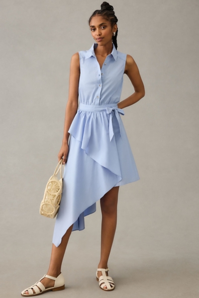 Asymmetrical Sleeveless Shirt Dress | Nuuly
