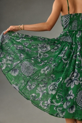 V-Neck Halter Printed Dress