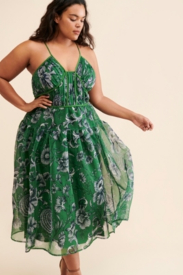 V-Neck Halter Printed Dress