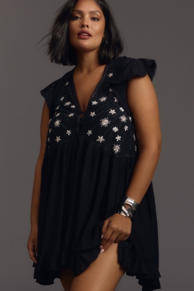 V-Neck Sequin Deco Swing Dress | Nuuly