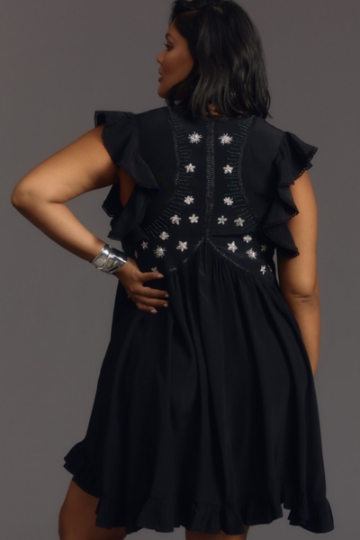 V-Neck Sequin Deco Swing Dress | Nuuly