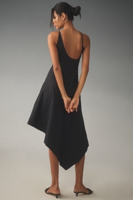 Asymmetrical Floral Midi Dress