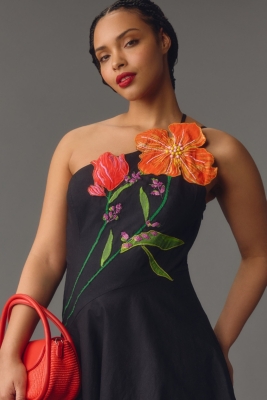 Asymmetrical Floral Midi Dress