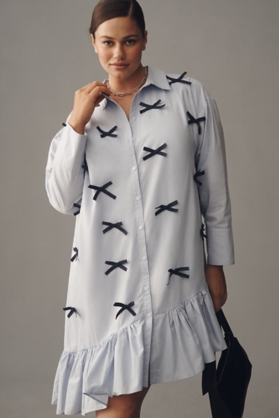 Long-Sleeve 3D Bows Asymmetrical Mini Dress | Nuuly