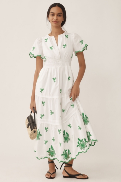 blue rio organic cotton maxi dress Yellow Flowering Garden Tree Organic Cotton Maxi Dress