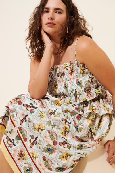 Smocked Peplum Midi Dress | Nuuly
