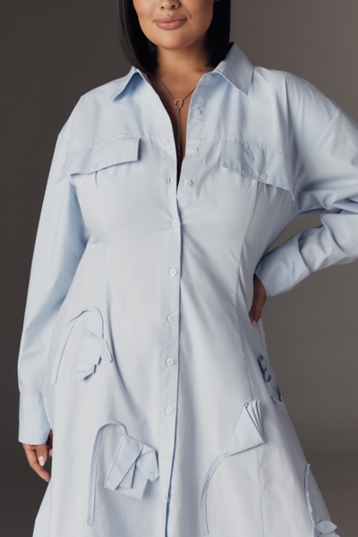 porridge 3d floral shirt dress 3-D Floral Shirtdress
