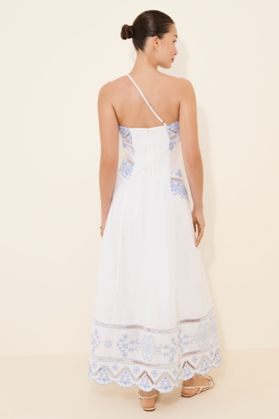 One-Shoulder Cutwork Maxi Dress | Nuuly