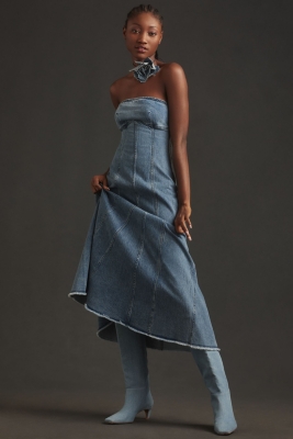 Fluted midi dress sales