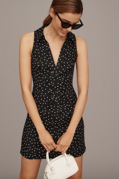 Collared Halter Linen Mini Dress | Nuuly
