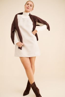 Vegan Leather Scoop-Neck Shift Mini Dress | Nuuly