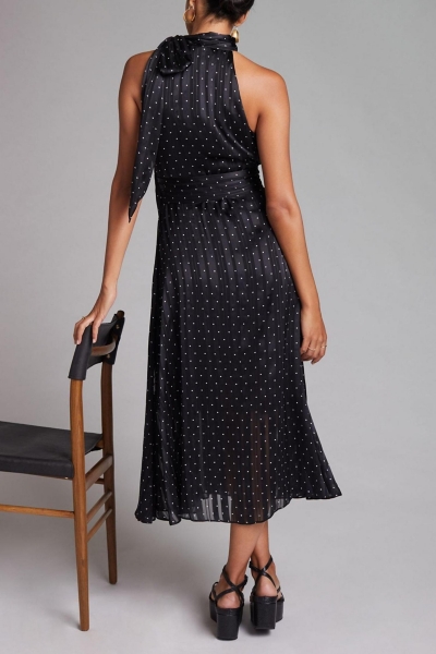 maeve collared halter shirt dress Maeve Halter Maxi Dress in Black main image 0