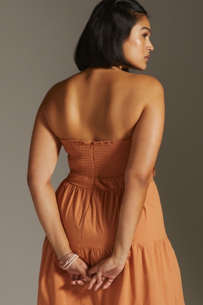 Strapless Tie-Front Midi Dress | Nuuly