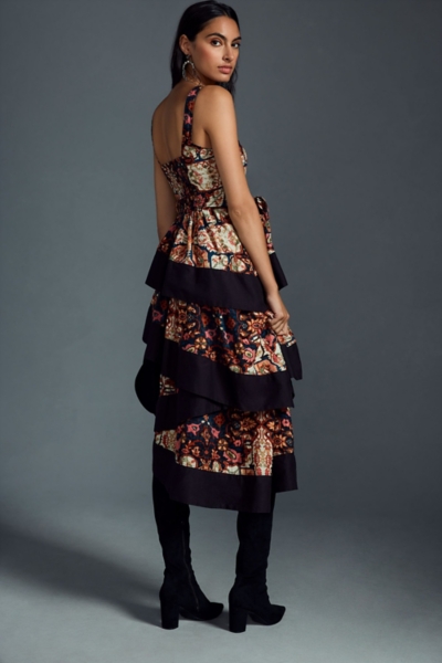 knee length dresses for ladies Tiered Ruffle Mini Dress