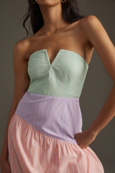 maeve colorblock a-line knit maxi dress Maeve Linen Colorblock Midi Dress