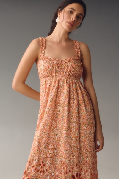 chinese dress ladies Rose Puff Rib Plus Maternity Babydoll Dress – PinkBlush main image 1