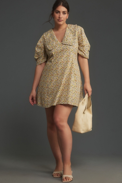 princess polly baby blue dress Zavacca Day Dress in Earthy Floral Brown