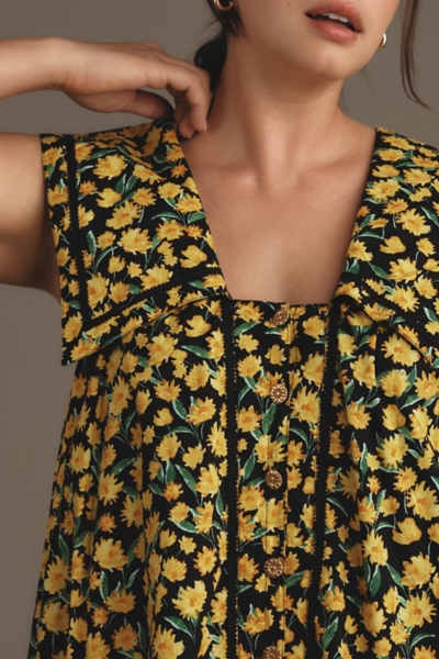 maeve collared poplin swing mini dress Anthropologie Maeve Collared Poplin Swing Mini Dress