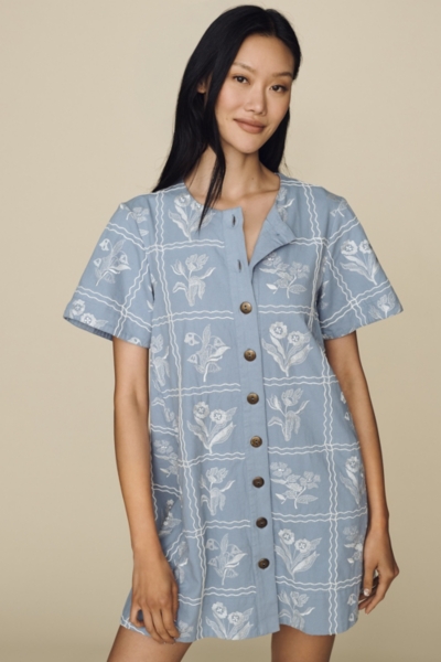 mini swing shirt dress Pollie Swing Buttondown Mini Dress