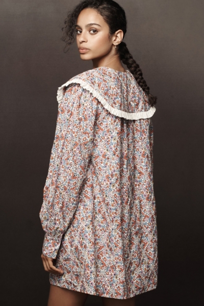 Long-Sleeve Collared Mini Dress | Nuuly