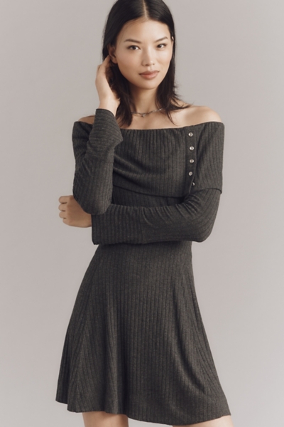 Off-The-Shoulder Sweater Mini Dress | Nuuly