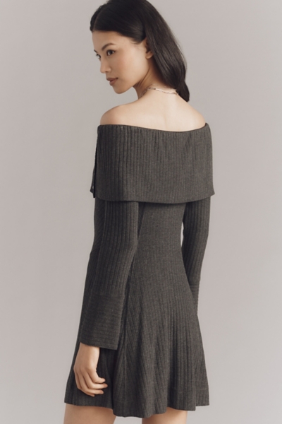 open lace back dress Aspyn Off The Shoulder Sweater Mini Dress – Groovy Mimi main image 0