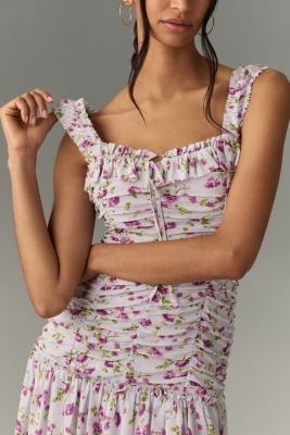 【Rest & Recreation】 SQUARE NECK MINI DRESS /追跡付 ZAJ Women's Square Neck Back Tie Puffy Sleeve Ruffle Mini