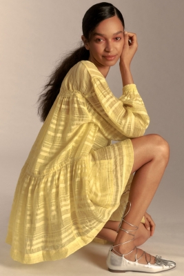 Long-Sleeve Zip-Front Mini Dress
